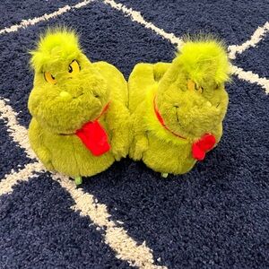 Green Grinch Plush Slippers Cozy!